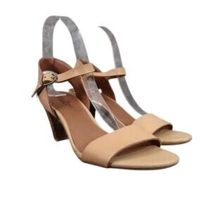 Lucky Brand Shoes Womens 7 Sandals Pumps Leather Fashion Ankle Strap Brown Heels